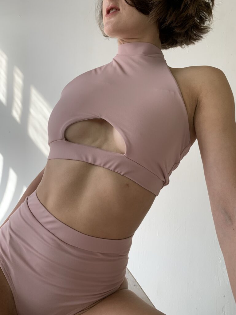 HALTER top — Dusty pink mate biflex