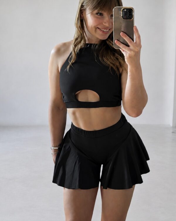 HALTER top — Black matte