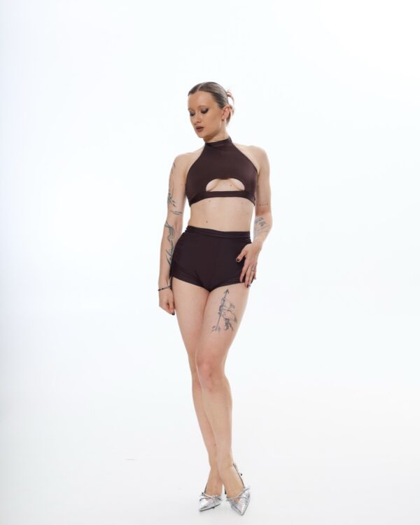 HALTER top — Chocolate