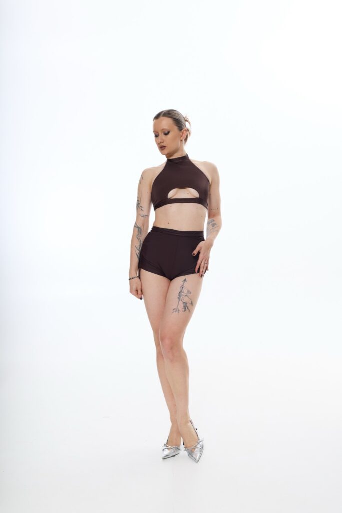 HALTER top — Chocolate