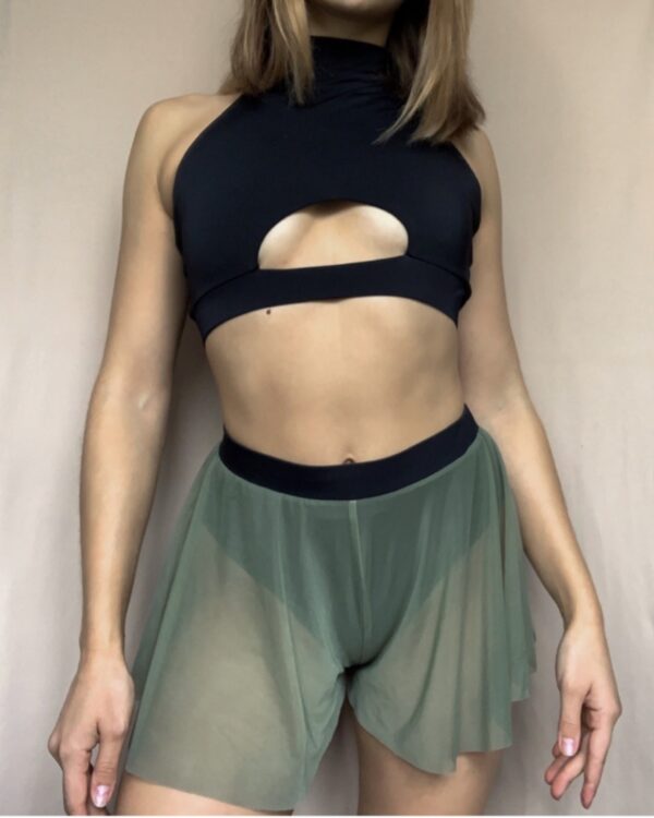 HALTER top — Black matte biflex