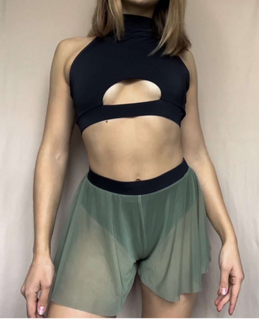 HALTER top — Black matte biflex