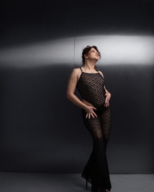 SILHOUETTE PANTS — Black lace mesh