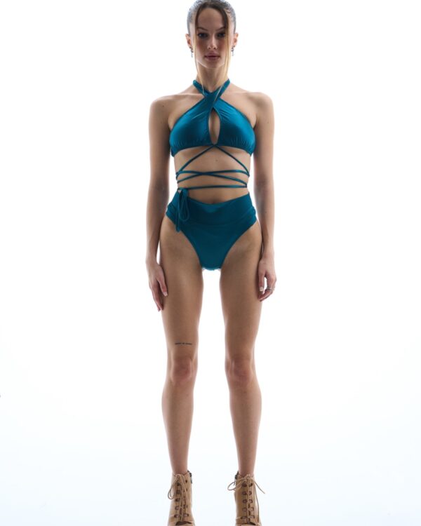 Twist &  Tie top — Emerald silk