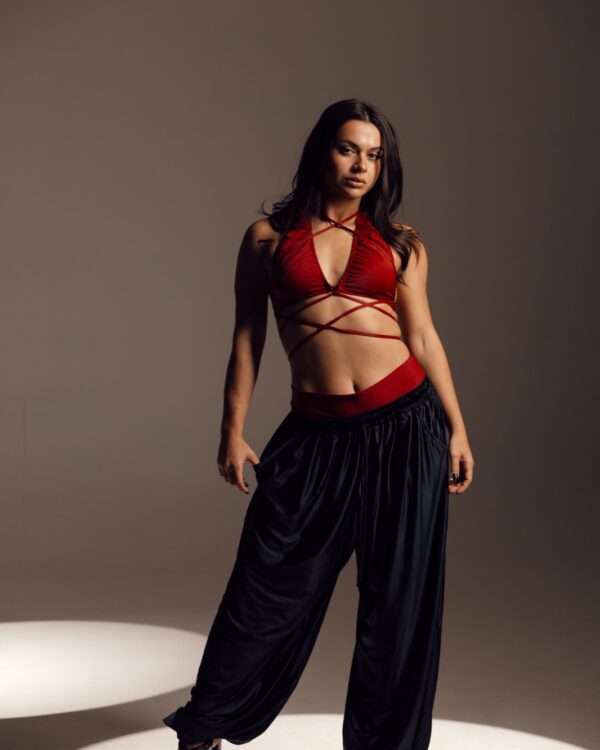 Twist & Tie top — BURGUNDY MATE BIFLEX