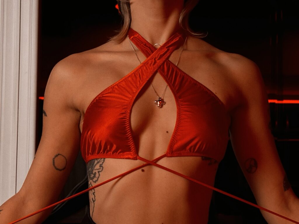 Twist &  Tie top — Red silk