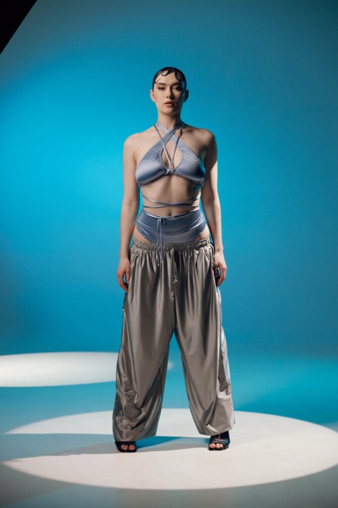 Dans silky pants — Gray silk