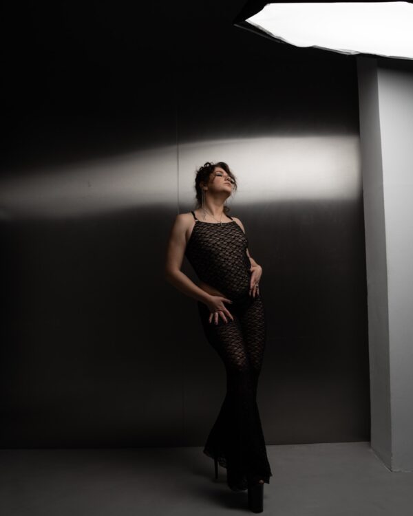SILHOUETTE PANTS — Black lace mesh
